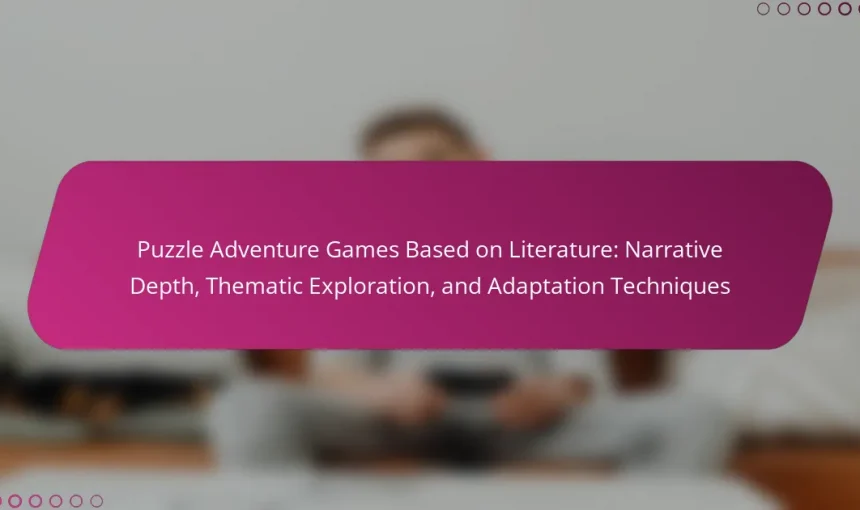 Puzzle Adventure Games Based on Literature: Narrative Depth, Thematic Exploration, and Adaptation Techniques