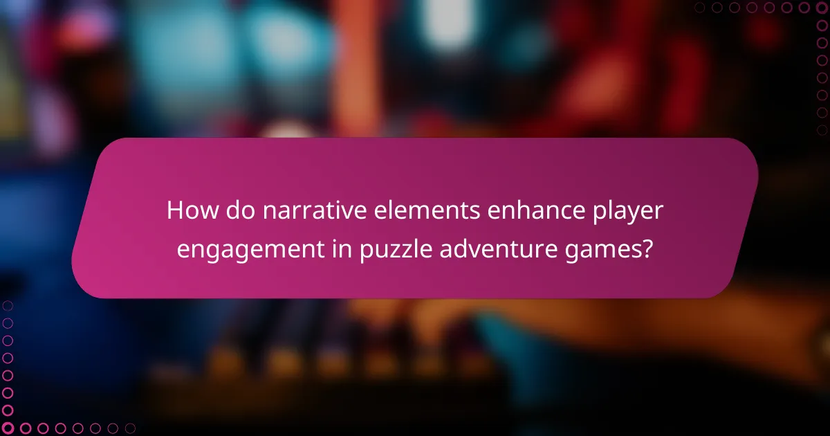 How do narrative elements enhance player engagement in puzzle adventure games?