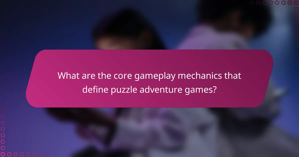 What are the core gameplay mechanics that define puzzle adventure games?