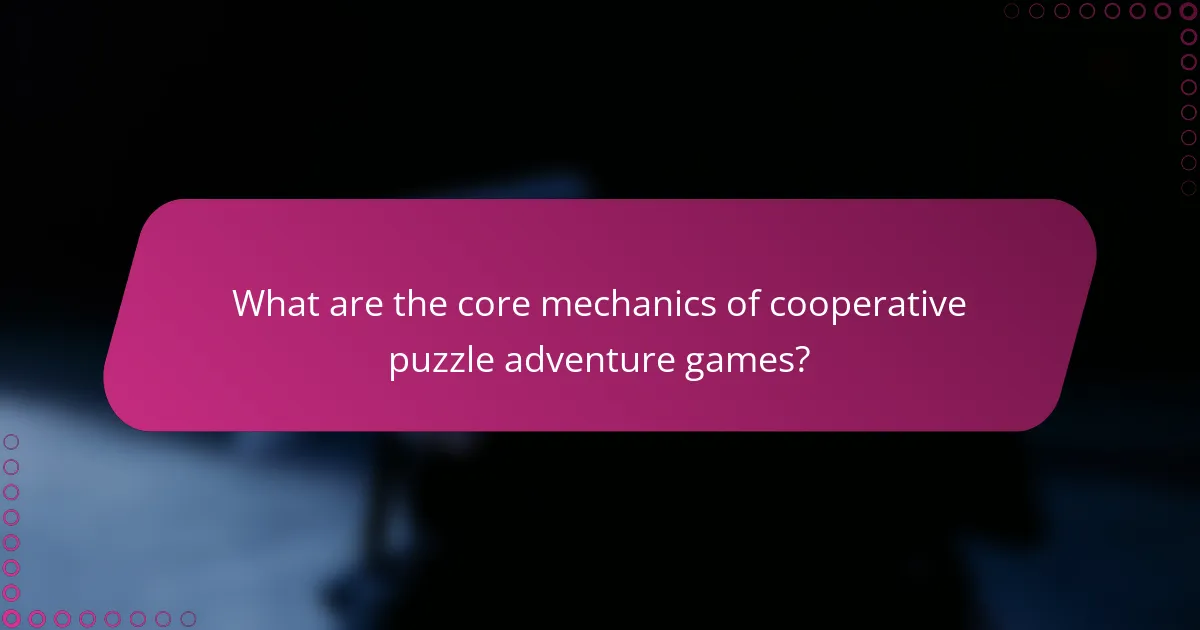 What are the core mechanics of cooperative puzzle adventure games?