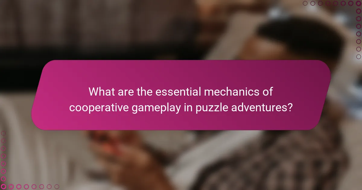 What are the essential mechanics of cooperative gameplay in puzzle adventures?