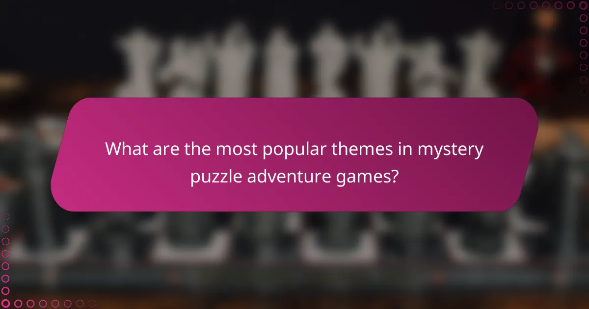 What are the most popular themes in mystery puzzle adventure games?