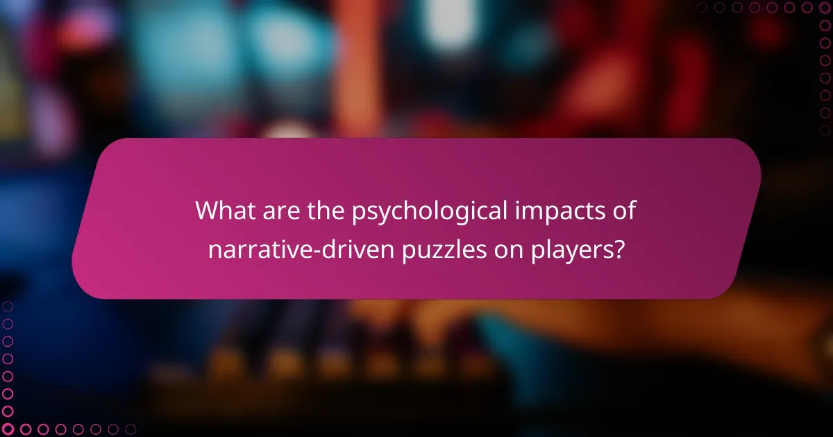 What are the psychological impacts of narrative-driven puzzles on players?