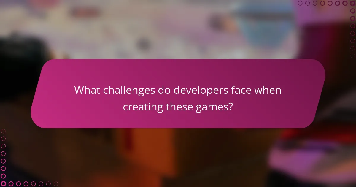 What challenges do developers face when creating these games?