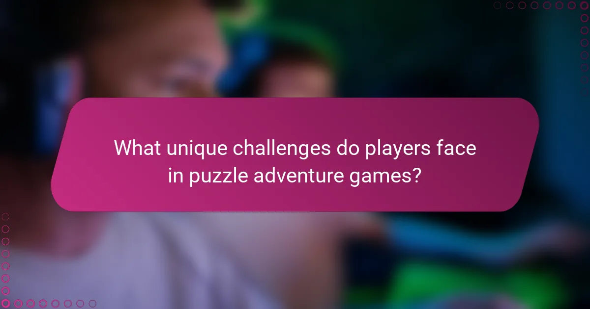 What unique challenges do players face in puzzle adventure games?